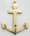 [BK1A] Brass Anchor Key Hanger 3 Hooks