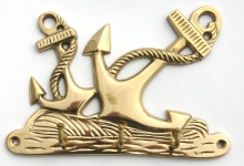 [BK2A] Brass 2 Anchor Key Hanger 3 Hook