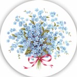 Blue Bouquet 2 (pink ribbon) Single (150)
