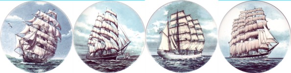 Clippers Ships Set of 4 (90mm)