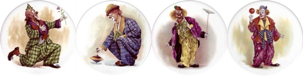  Clowns Set of 4 (90mm)