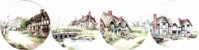 Country Cottage Set of 4 (150mm)
