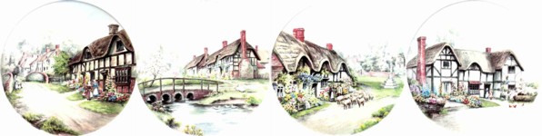 Country Cottage Set of 4 (90mm)  