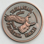 SCTEB Souvenir Coin Tasmanian Eagle Antique Bronze