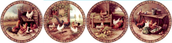 Farmyard Chickens Set of 4 (150mm)