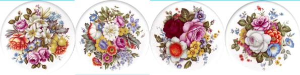  Floral Bouquet Set of 4 (90mm)