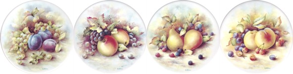 Hand Painted Fruit Set of 4(150m)