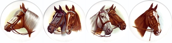 Horses Heads Set of 4 (90mm)