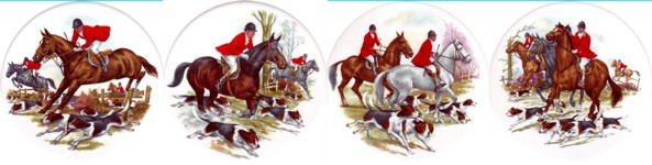 Hunting Scenes Set of 4 (90mm)