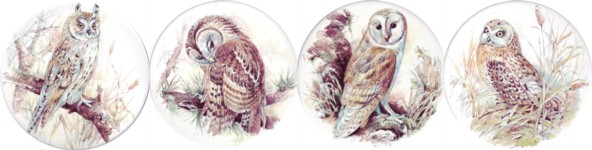  Owls 1 (150mm) set of 4