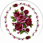 Red Roses with border Single (90mm)