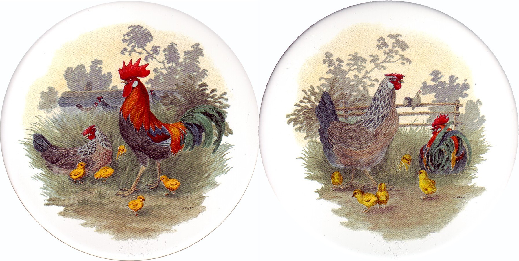  Rooster & Hen Set of 2 (90mm)