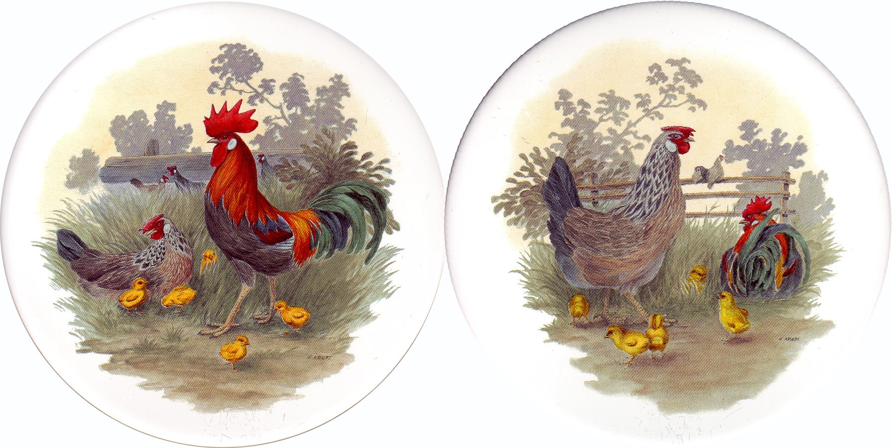 Rooster & Hen Set of 2 (90mm)