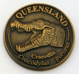 [SCQCG] Souvenir Coin Queensland Crocodile Antique Gold