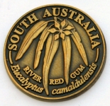 [SCSARRGG] Souvenir Coin South Australia River Red Gum Antique Gold