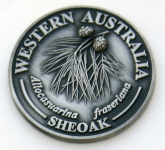 [SCWASOS] Souvenir Coin Western Australia Sheoak Antique Silver