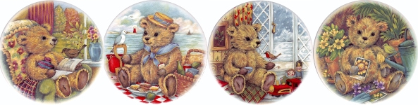 Seasons Teddies Set of 4 (150mm)