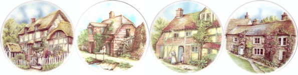  Stone Cottages Set of 4 (150mm)