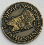 SCTDG Souvenir Coin Tasmanian Devil Antique Gold