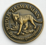 SCTTG Souvenir Coin Tasmanian Tiger Antique Gold