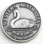 SCWABSS Souvenir Coin West Aust Black Swan Antique Silver