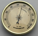 Hygrometer 90mm Gold Face 