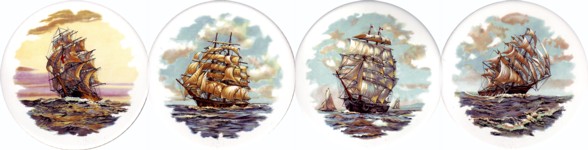  Sailing Ships 1 Set of 4 (90mm)