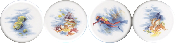 Tropical Coral Set of 4 (90mm)