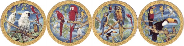 Tropical Birds 2 Set of 4 (90mm)