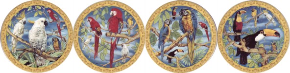  Tropical Birds 2 Set of 4 (150mm)